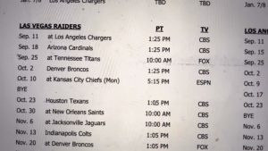 raiders 2022 nfl schedule could 1