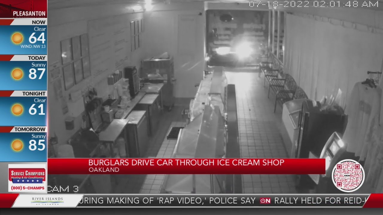 Burglars Drive Car Throughout Ice Cream Shop In Oakland