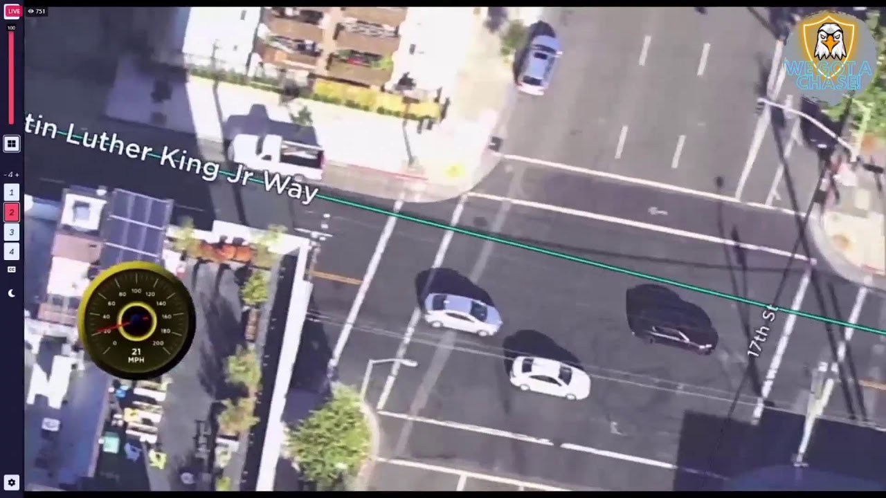 Live High Speed Police Chase In Oakland