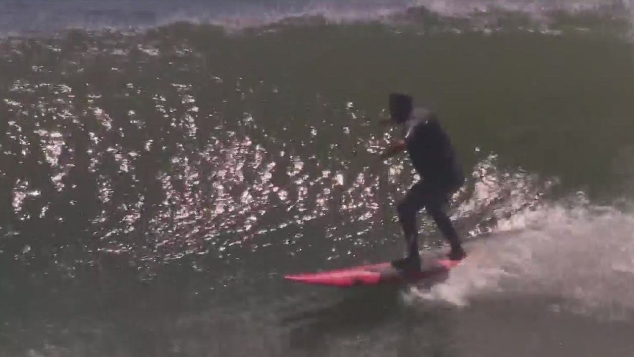 Surfers Flock To Santa Cruz Beaches As Big Waves Abound