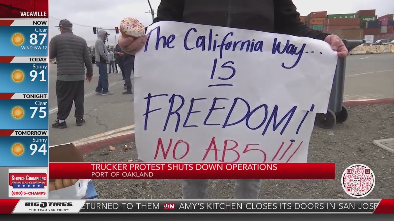 Trucker Protest At Port Of Oakland Shut Down Operations