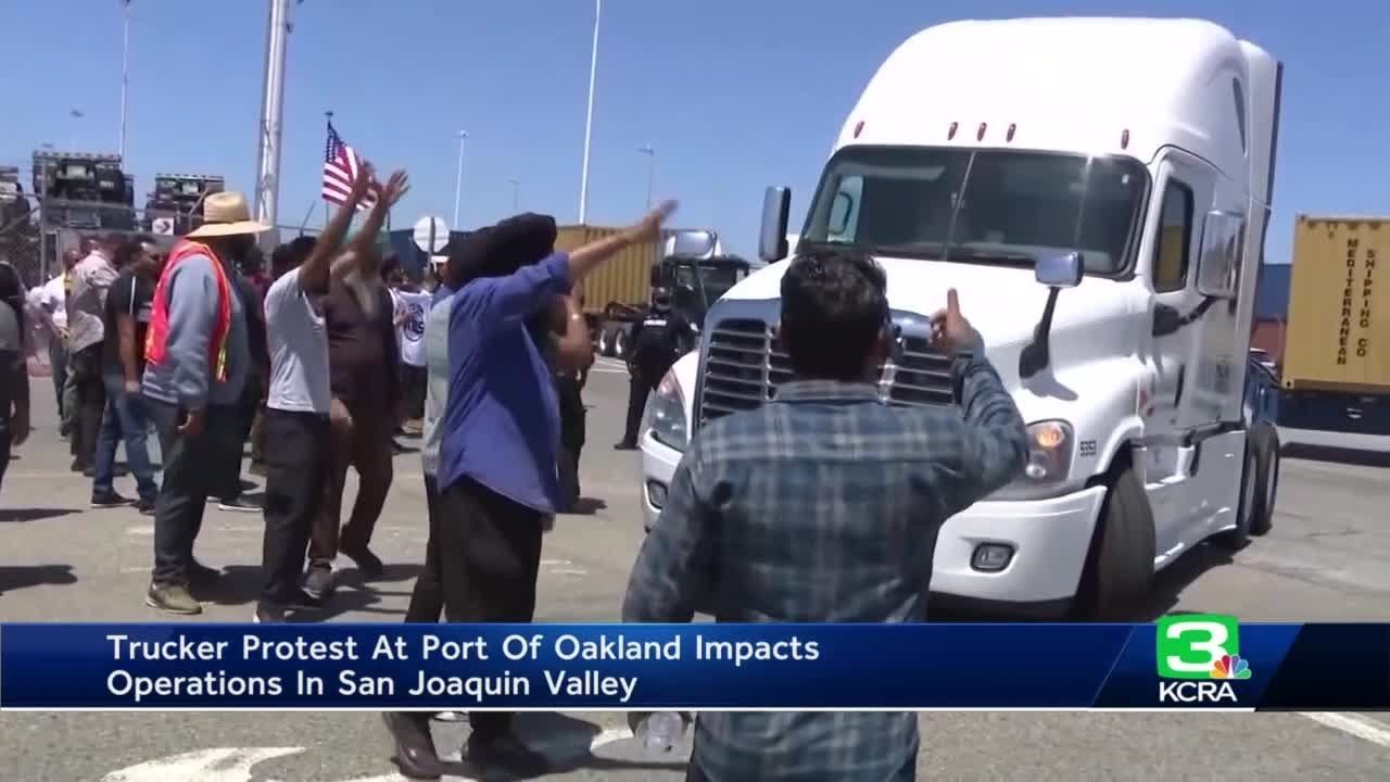 Trucker Protest Shuts Down Port Of Oakland; Businesses, Truck Drivers Impacted