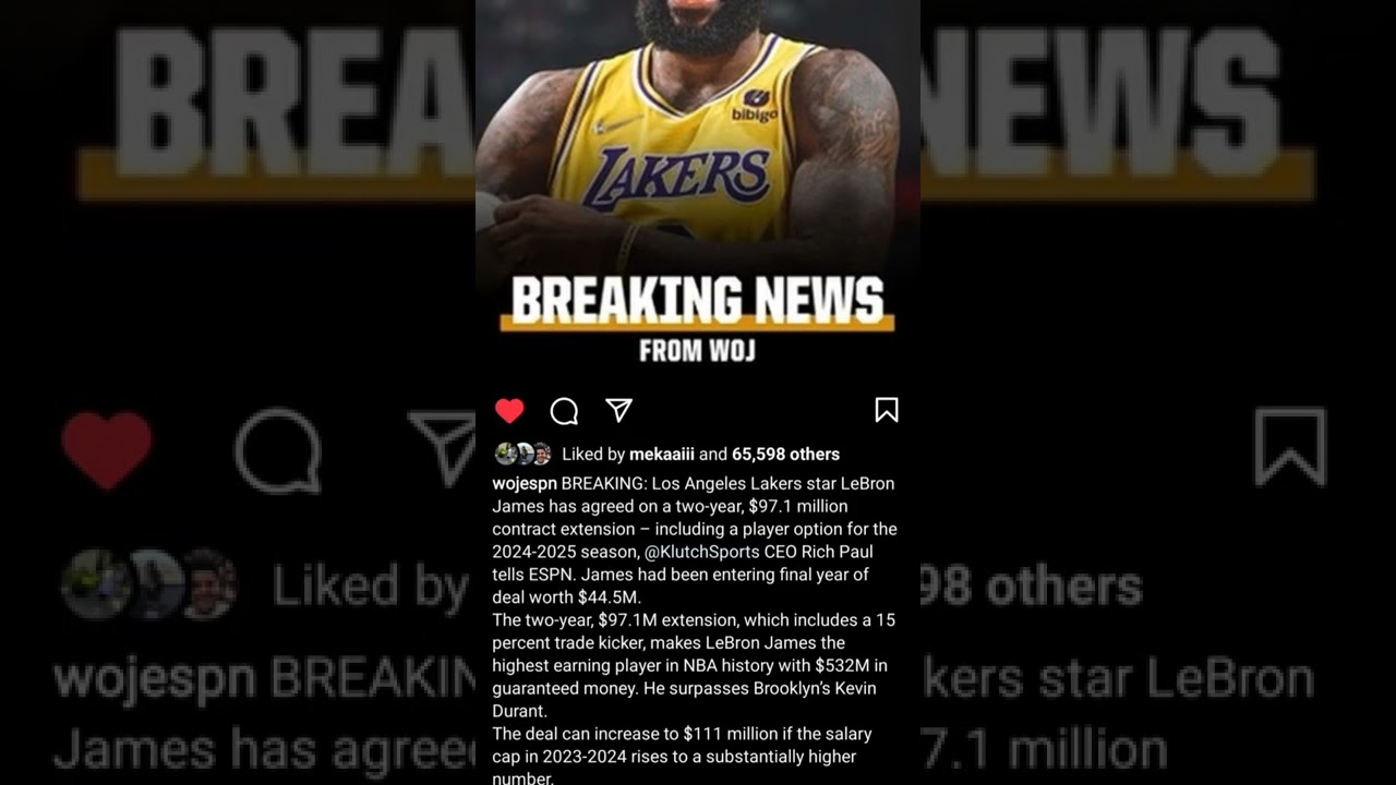 Breaking News: Lebron James Signs An Extension With The Los Angeles Lakers!