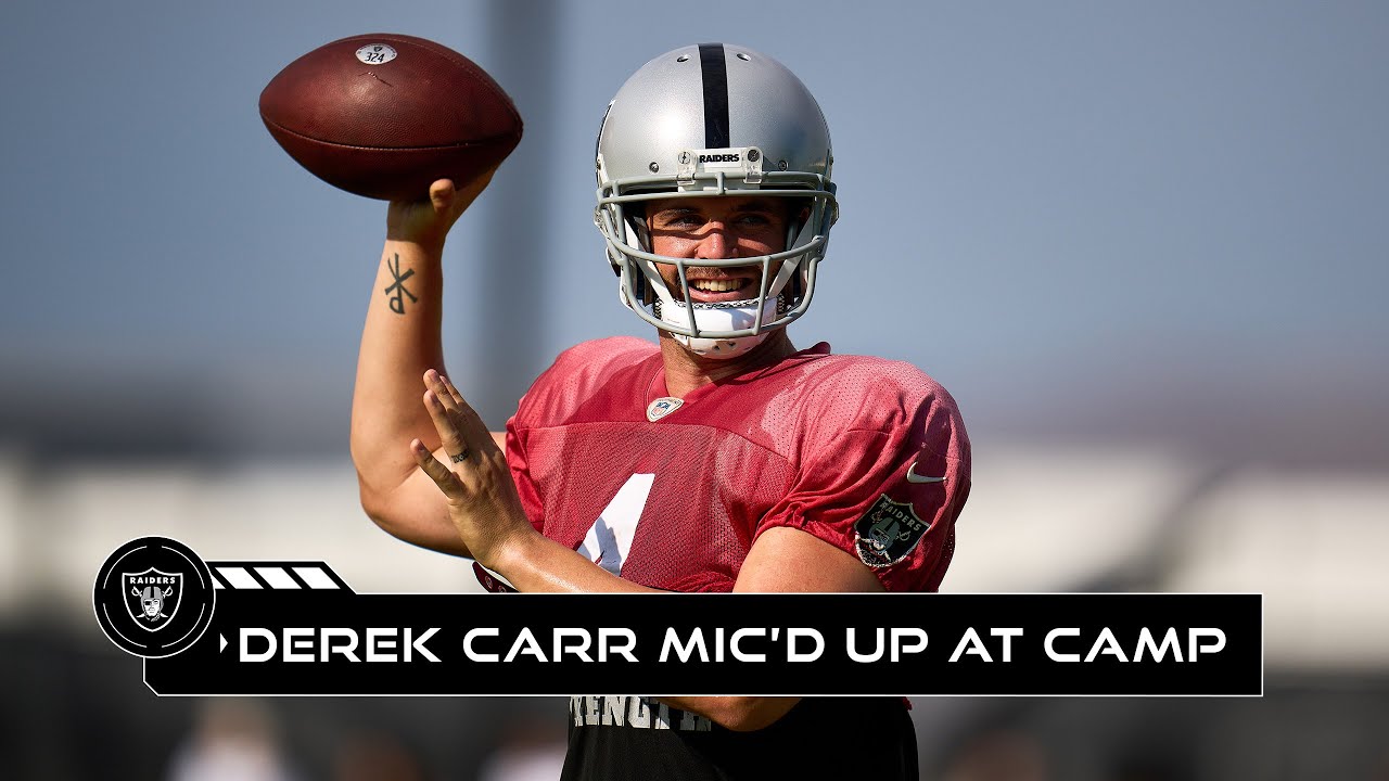 Derek Carr Mic’d Up At Training Camp: ‘good Tempo Today!’ | Raiders | Nfl