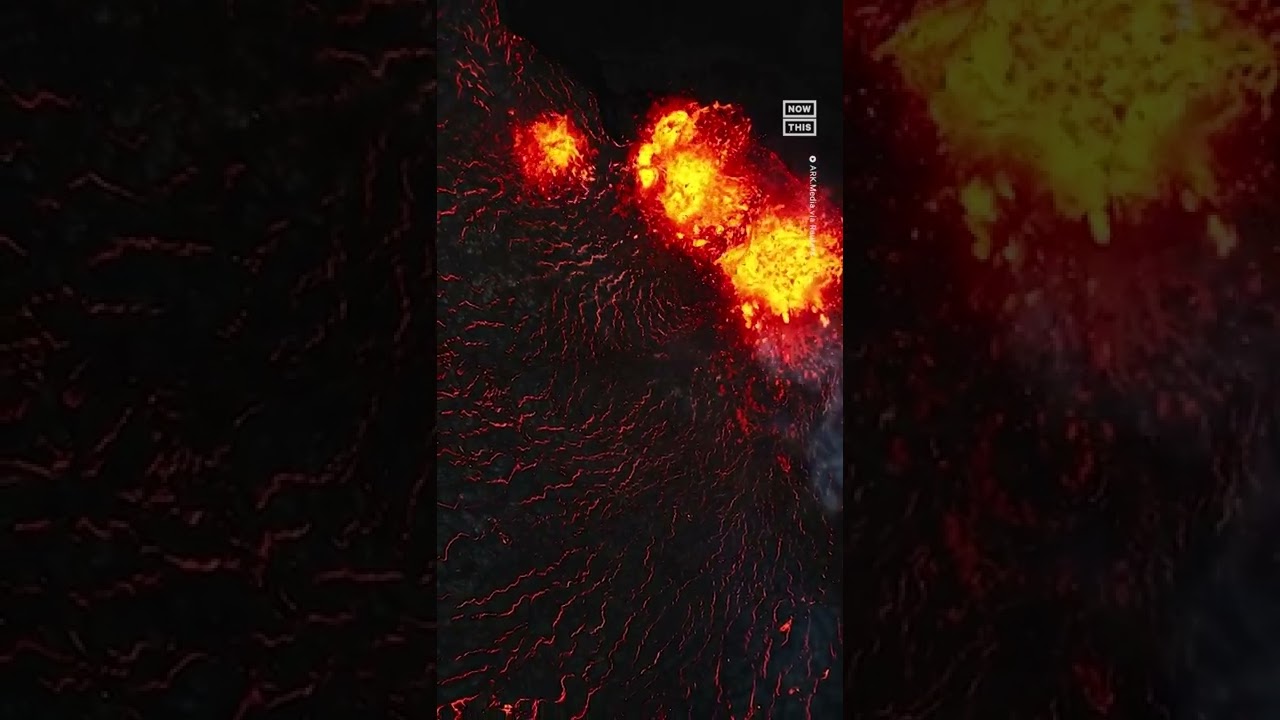 Drone Captures Mesmerizing Volcanic Eruption In Iceland 🌋