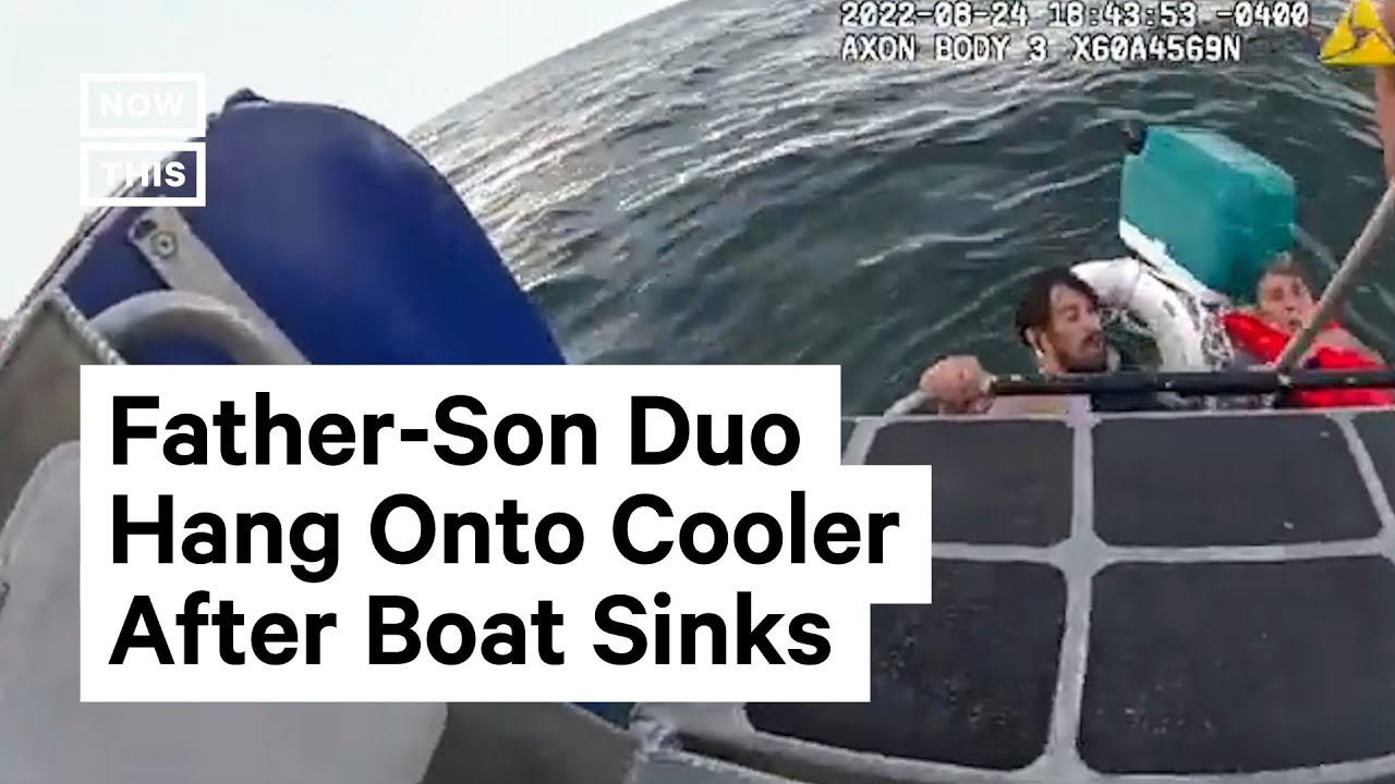 Father & Son Cling To Cooler After Their Boat Sinks