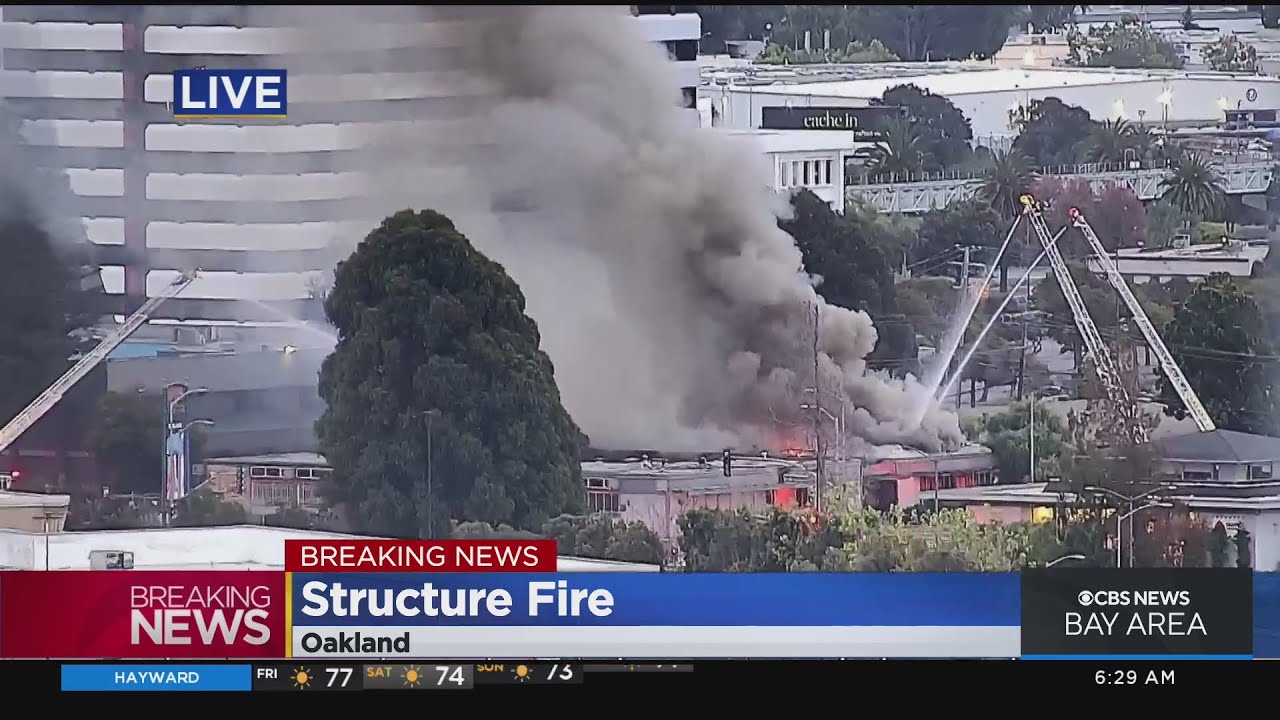 Fire Engulfs Commercial Building Near Oakland International Airport