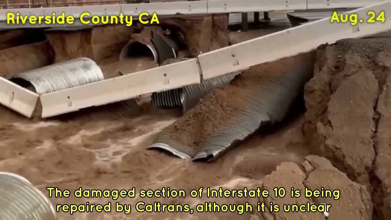 Flash Flood In Riverside County California! I 10 Freeway Is Wrecked