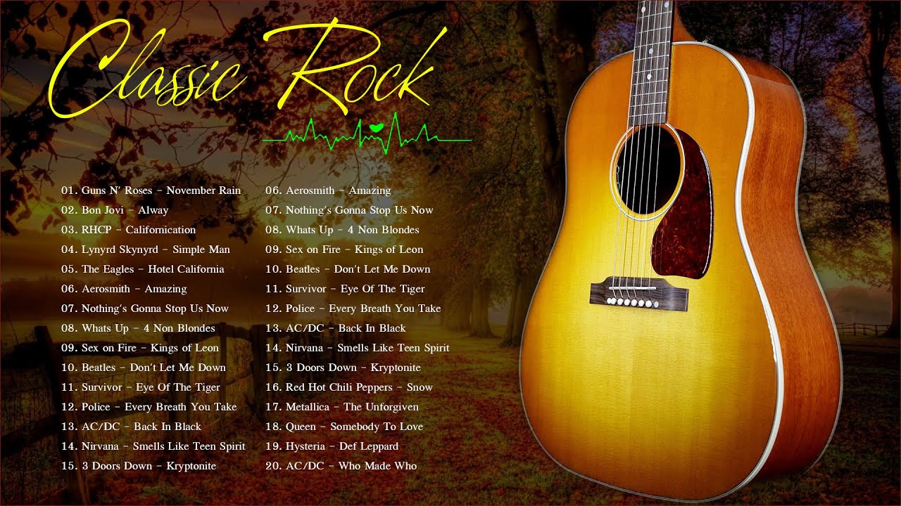 List 20 – Classic Rock Songs – Ac/dc, Aerosmith, Bon Jovi, Gnr, Fleetwood Mac…