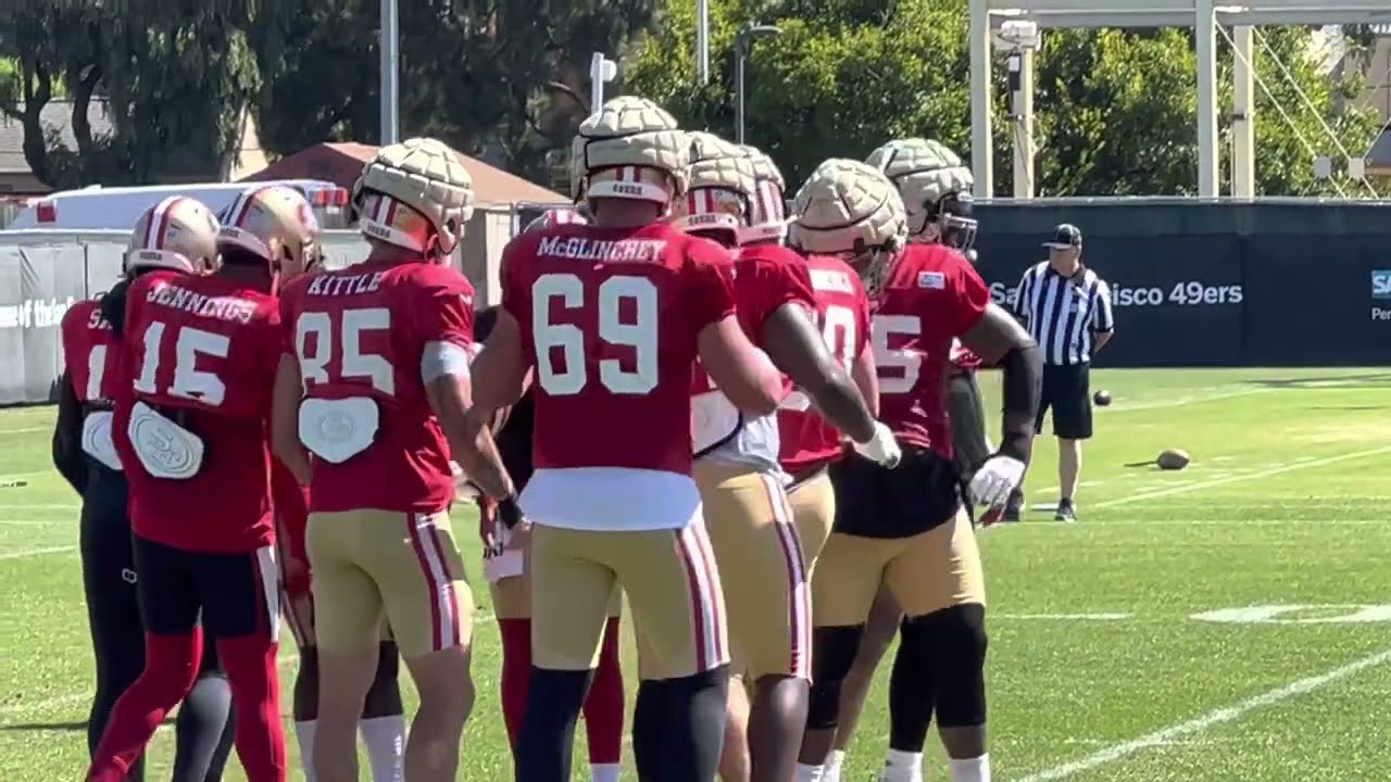 Look In To 8/10 49ers Practice: Trey Lance Gathers The Opening Huddle, George Kittle, Trent Williams