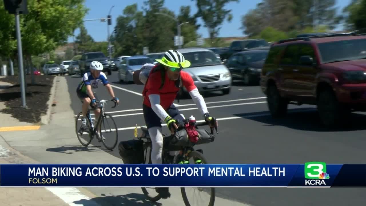 Man Bikes Across Country To Folsom For Mental Health Awareness