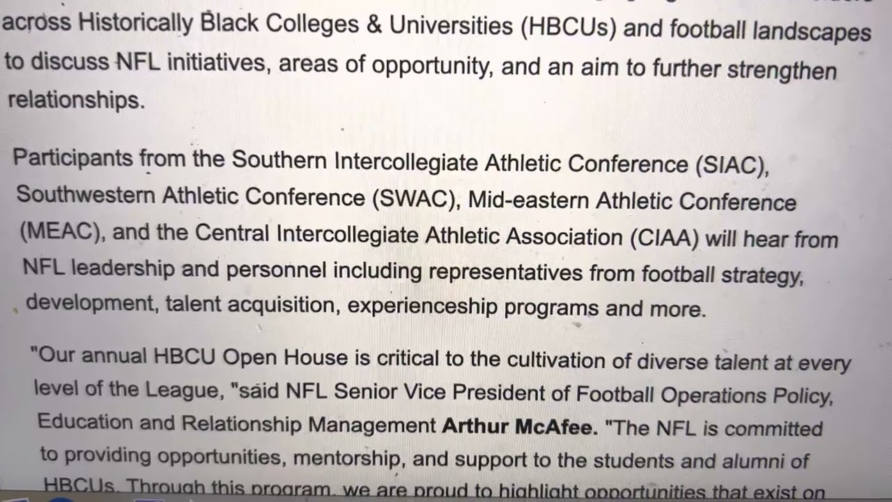 Nfl Hosts 3rd Annual Hbcu Open House Today August 18th 2022