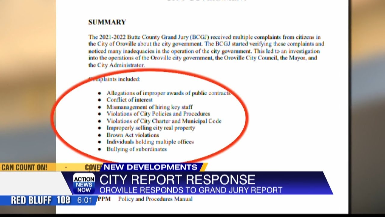 Oroville City Council Disagrees With Most Of Grand Jury’s Findings