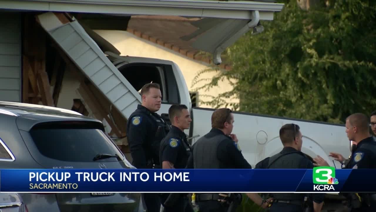 Pictures: Truck Evading Police Slams Into South Sacramento Home