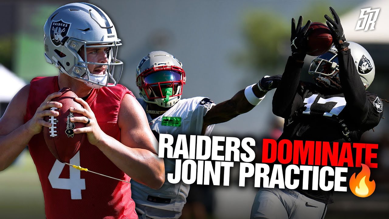 Raiders Dominate Joint Practice Vs Patriots | Derek Carr & Davante Adams Show Out