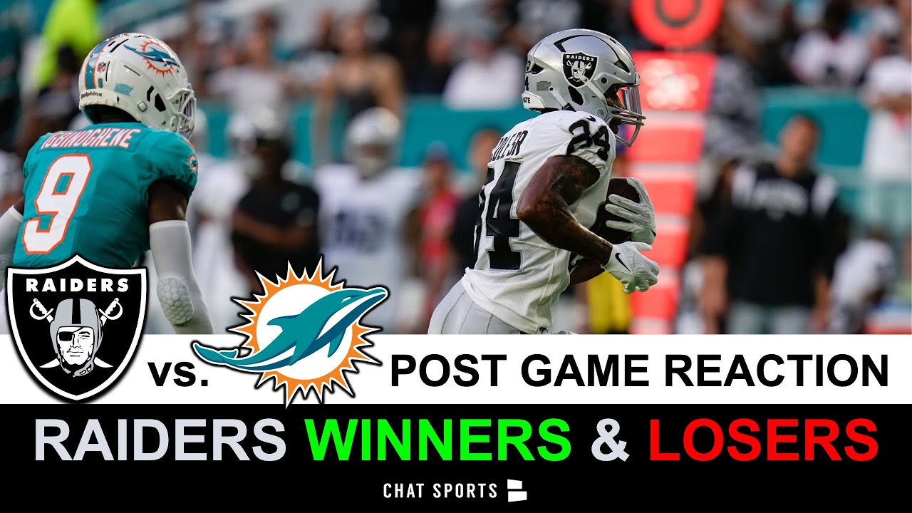 Raiders Vs Dolphins Post Game, Raiders Winners & Losers + Jordan Jenkins Injury News | Nfl Preseason