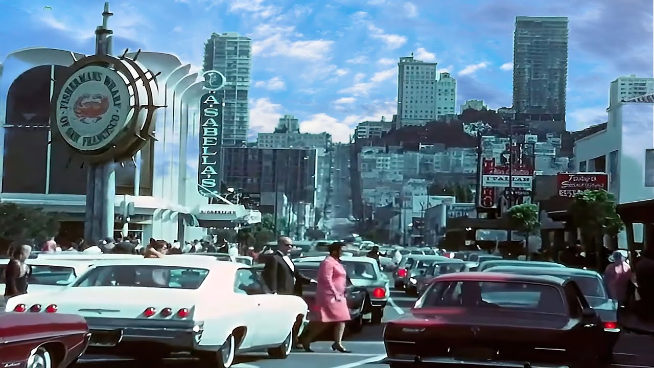 San Francisco 1960s (60fps, Added Sound W/ Color Remaster)