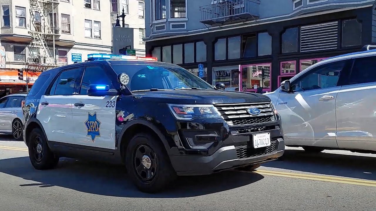 San Francisco Car Chase August 24 | Police Officer Deploying Spike Strip | #sanfrancisco #police