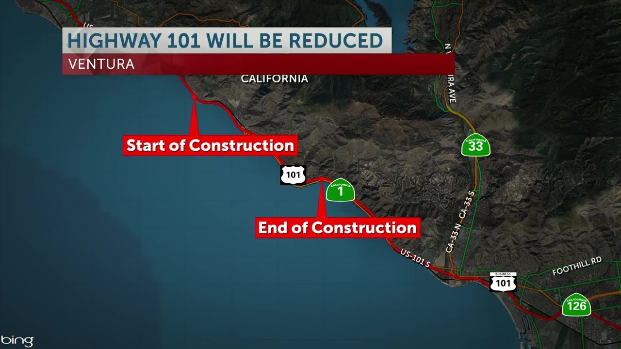 Southbound Highway 101 In Ventura County Reduced To One Lane Overnight For Three Additional …