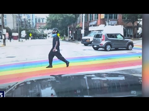 Swastika Anti Gay Slur Painted By Black Man At Atlanta Midtown Rainbow Crosswalk In Broad Daylight