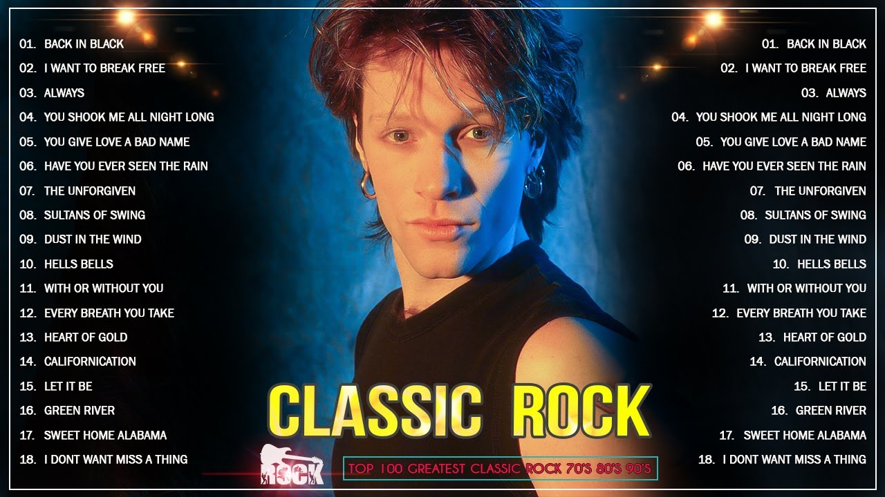 Top 100 Best Classic Rock Songs Of All Time 🔥 Metalica, Queen, Acdc, Guns N’ Roses, Bon Jovi, U2,ccr