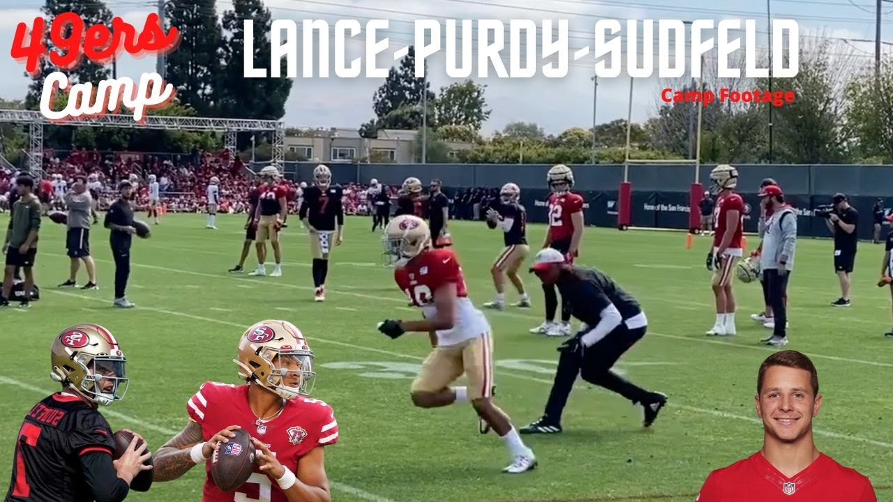 Trey Lance – Brock Purdy Nate Sudfeld Throwing Passes 49ers Camp 2022