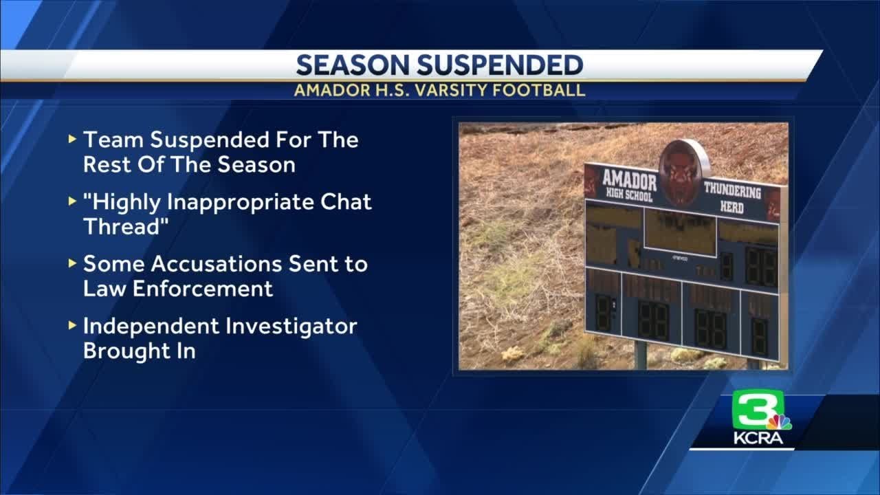 Amador High School varsity football out for rest of season after 'highly inappropriate group chat... 1 amador high school varsity footb