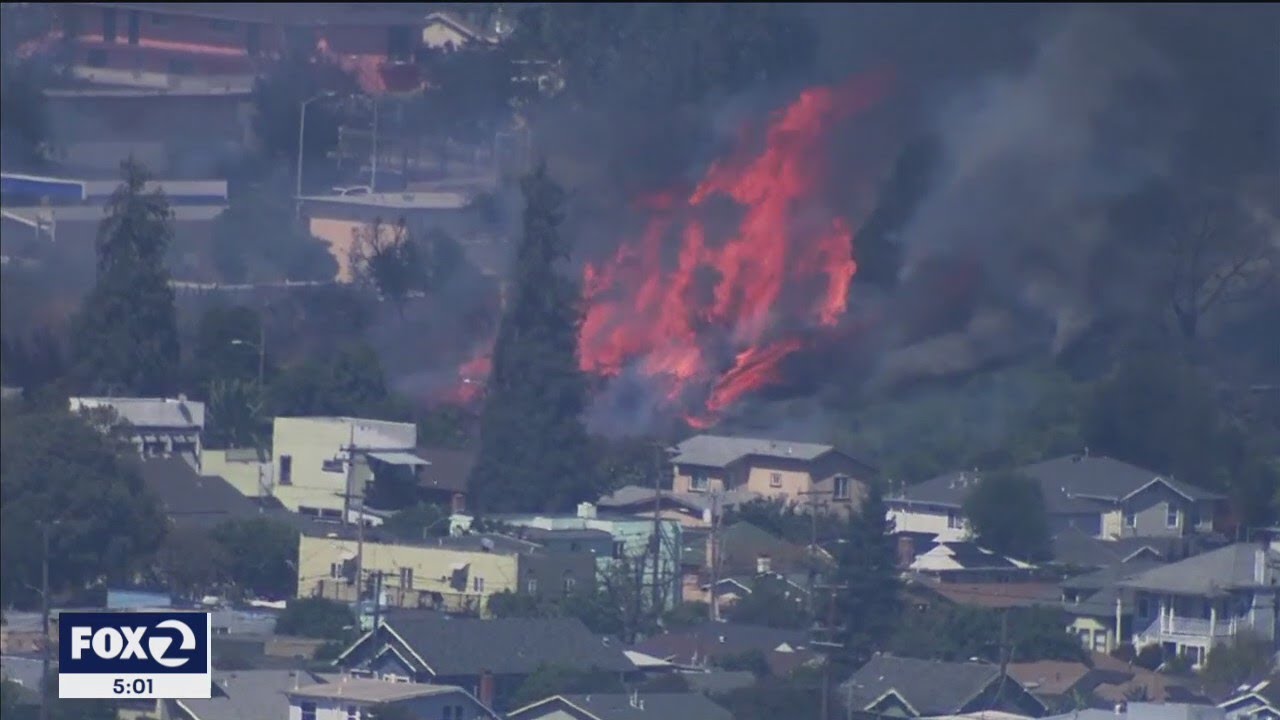 Arson The Cause Behind Grassfires Off I 580 In Oakland, Fire Department Says