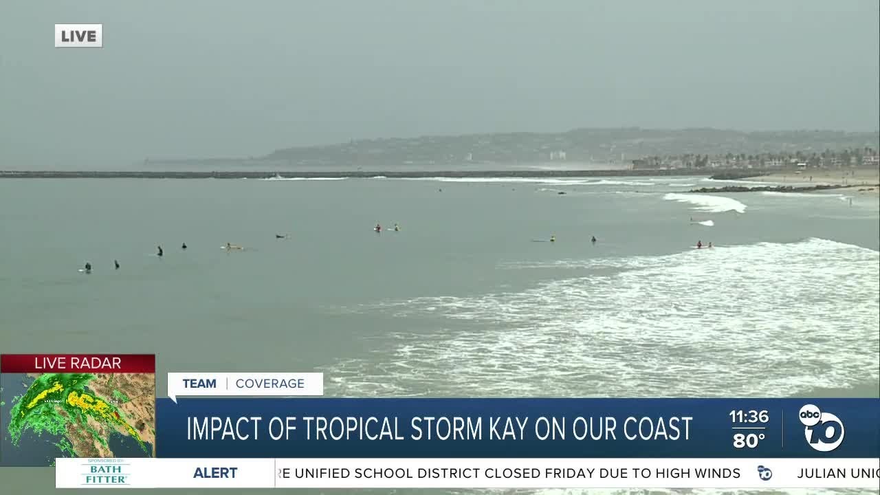 Beach Advisory In Effect: Surfers And Businesses Prepare For The Storm