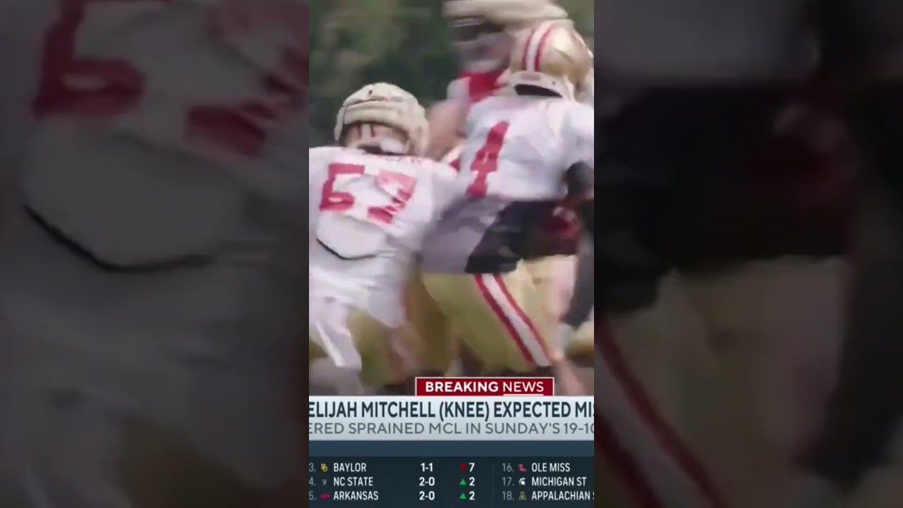 Breaking News San Francisco 49ers Running Back Elijah Mitchell Out For 2 Months #49ers