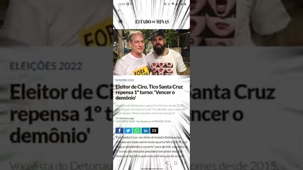 Ciro Gomes E Tico Santa Cruz 🎤 B News #shorts