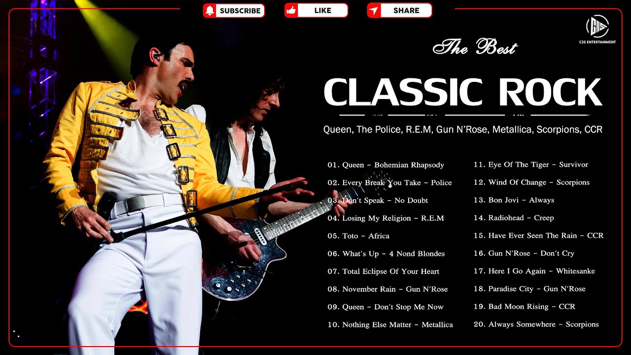 Classic Rock Best Songs Of All Time - Queen, The Police, R.E.M, GN'R, CCR, Metallica 1 Classic Rock Best Songs Of All Time – Queen, The Police, R.e.m, Gn’r, Ccr, Metallica