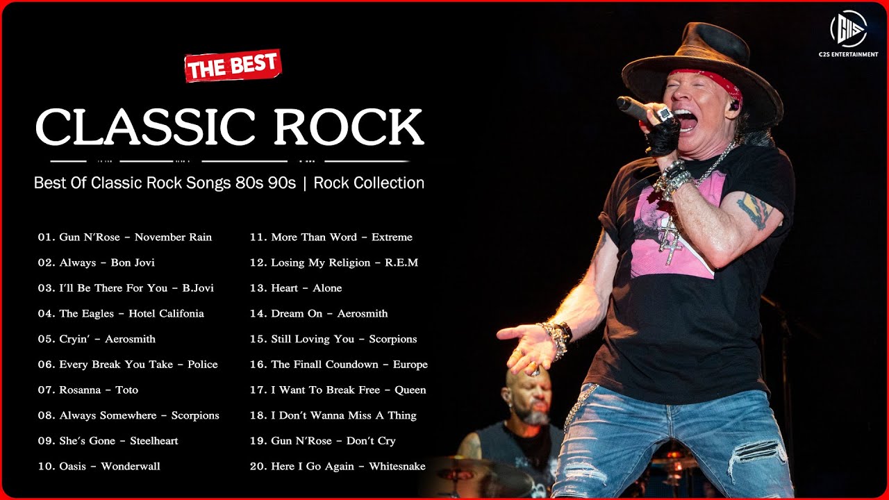 Classic Rock List 80s 90s || Bon Jovi, Gn’r, Aerosmith, The Police, Scorpions, Queen, R.e.m