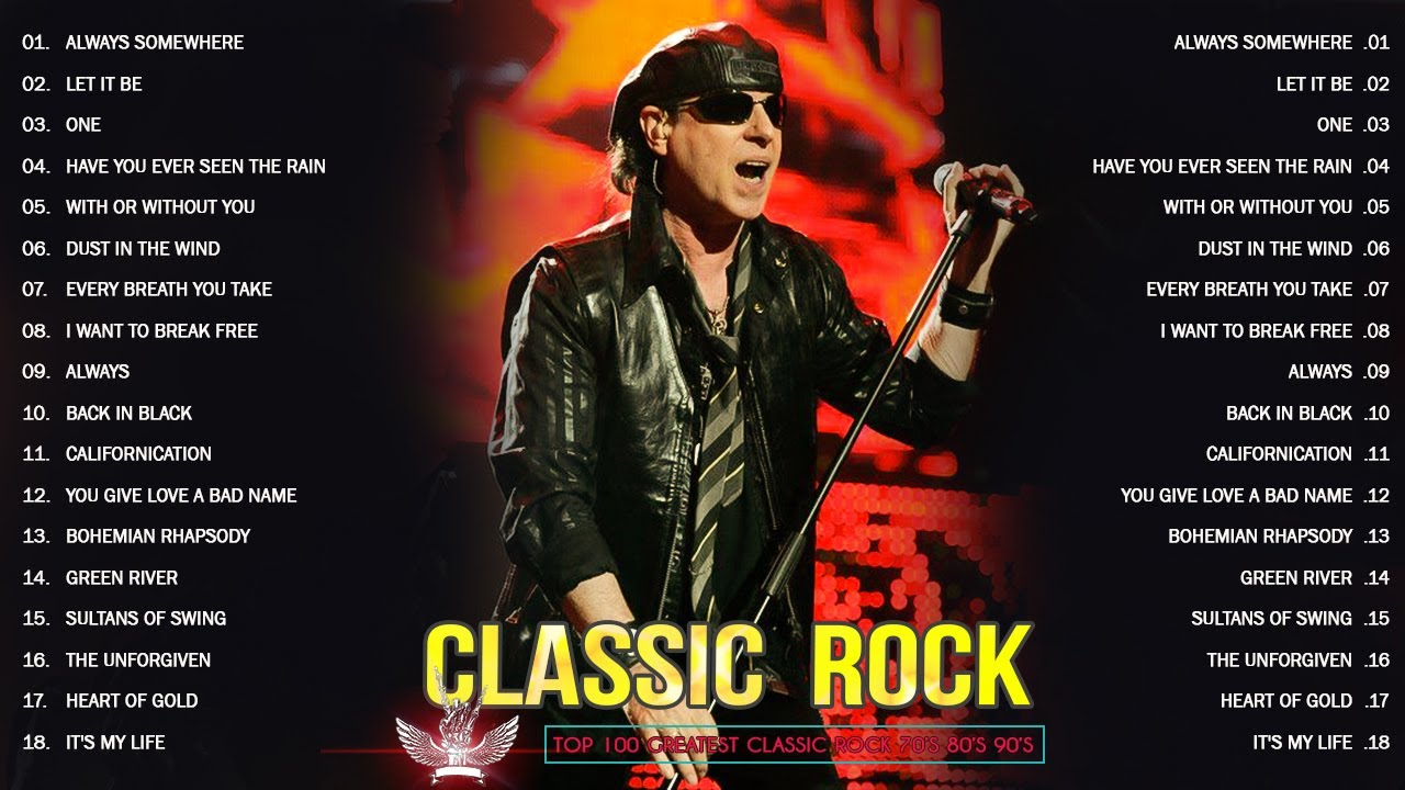 Classic Rock Songs 70s 80s 90s Full Album 🔥 Bon Jovi, U2, The Beatles, Ccr, Scorpions, Queen, Acdc