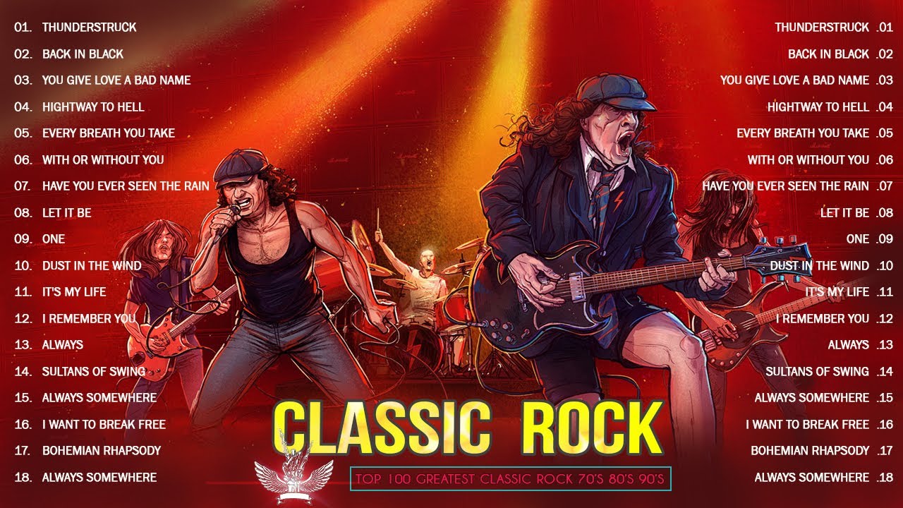Classic Rock Songs 70s 80s 90s Full Album đ„ ACDC, Bon Jovi, CCR, U2, The Beatles, Scorpions, Queen 1 Classic Rock Songs 70s 80s 90s Full Album đ„ Acdc, Bon Jovi, Ccr, U2, The Beatles, Scorpions, Queen