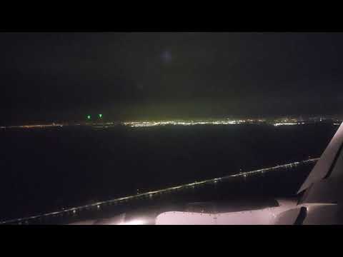 Evening Flight Approach To Sfo San Francisco International Airport On A319 Ua211 @sfo Landing