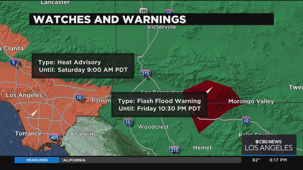 Flash Flood Warning For Several Areas In Inland Empire