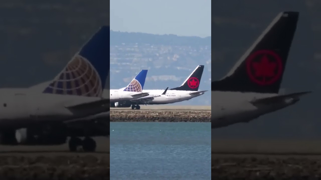 Gotta Love Them Sfo Parallel Landings! A 737 Max 8 And A Erj 175 Parallel Landing At Sfo ✈️ #shorts