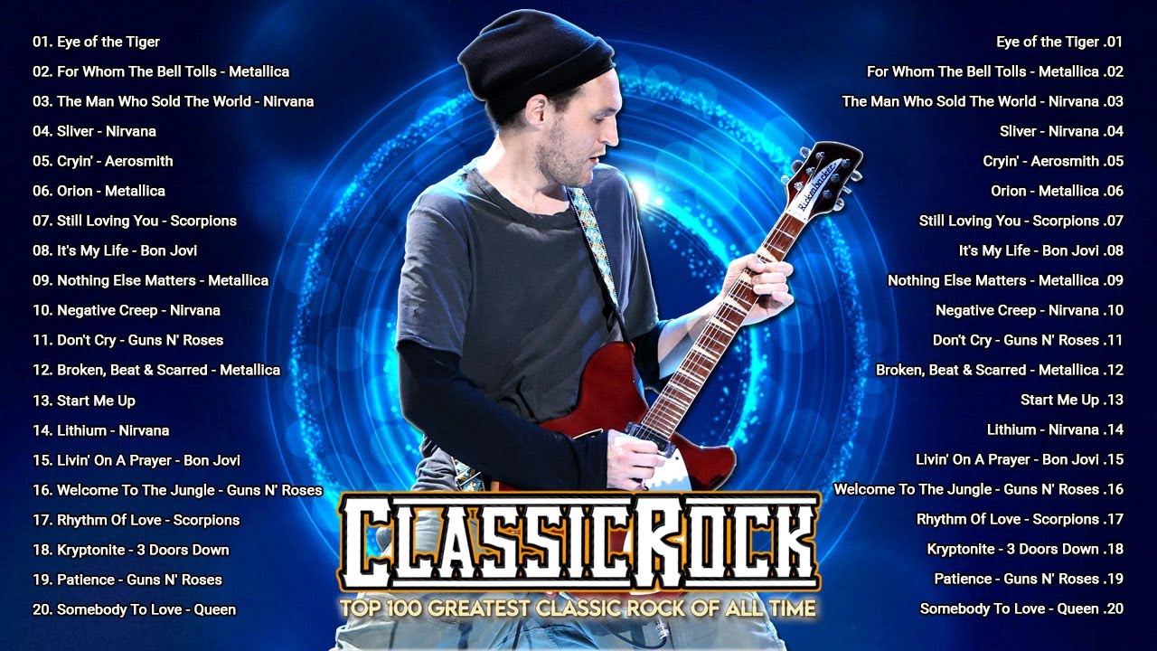 Greatest Classic Rock Songs 80s 90s Playlist 🎸 Metallica, Nirvana, Aerosmith, Scorpions, Bon Jovi…