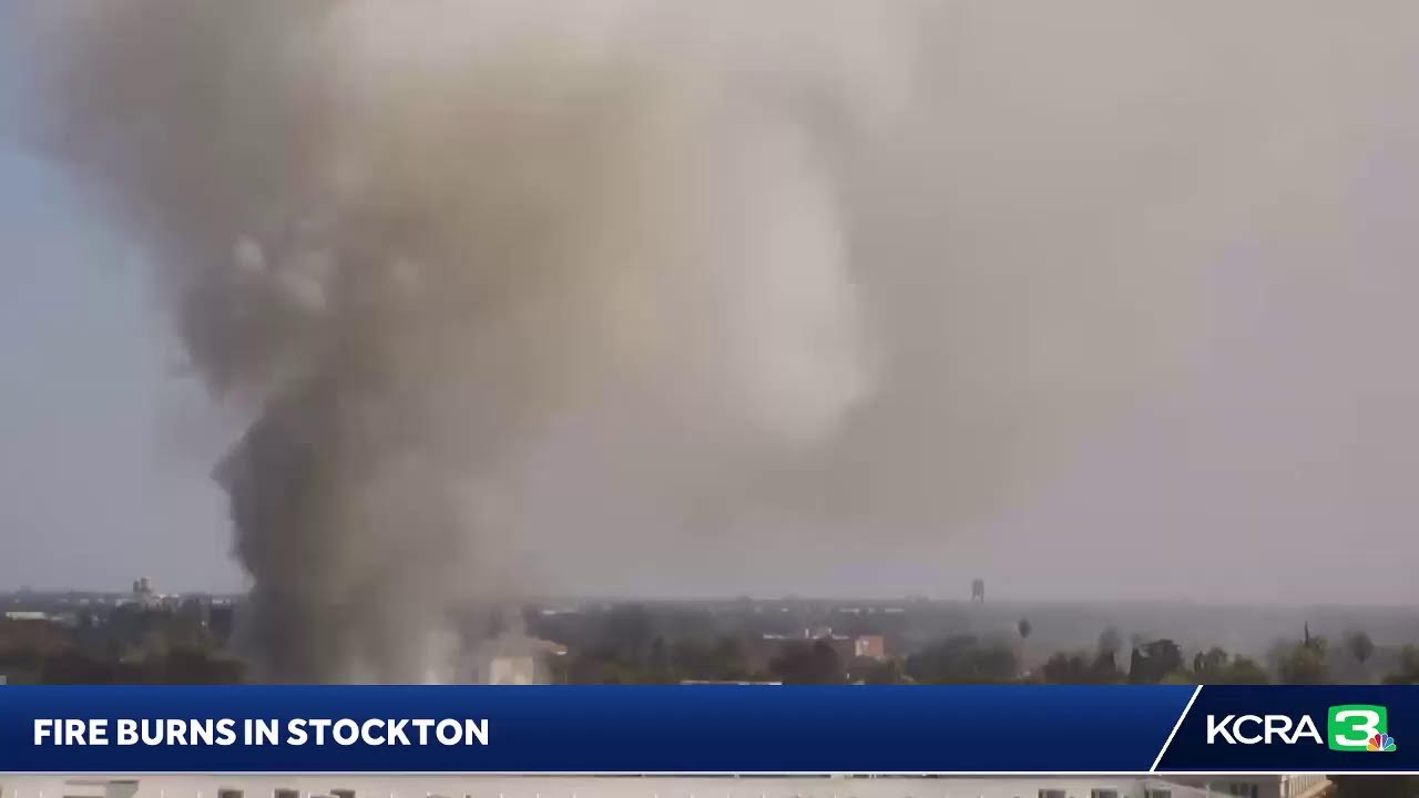 Live | Our Sky Camera Shows A Fire Burning In Stockton