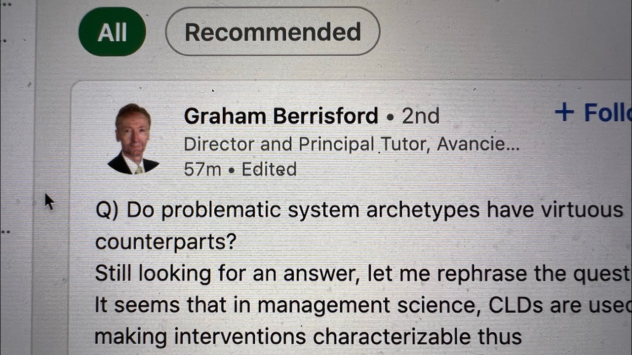 On Linkedin Graham Berrisford Gets A Lesson In Simple Systems Thinking