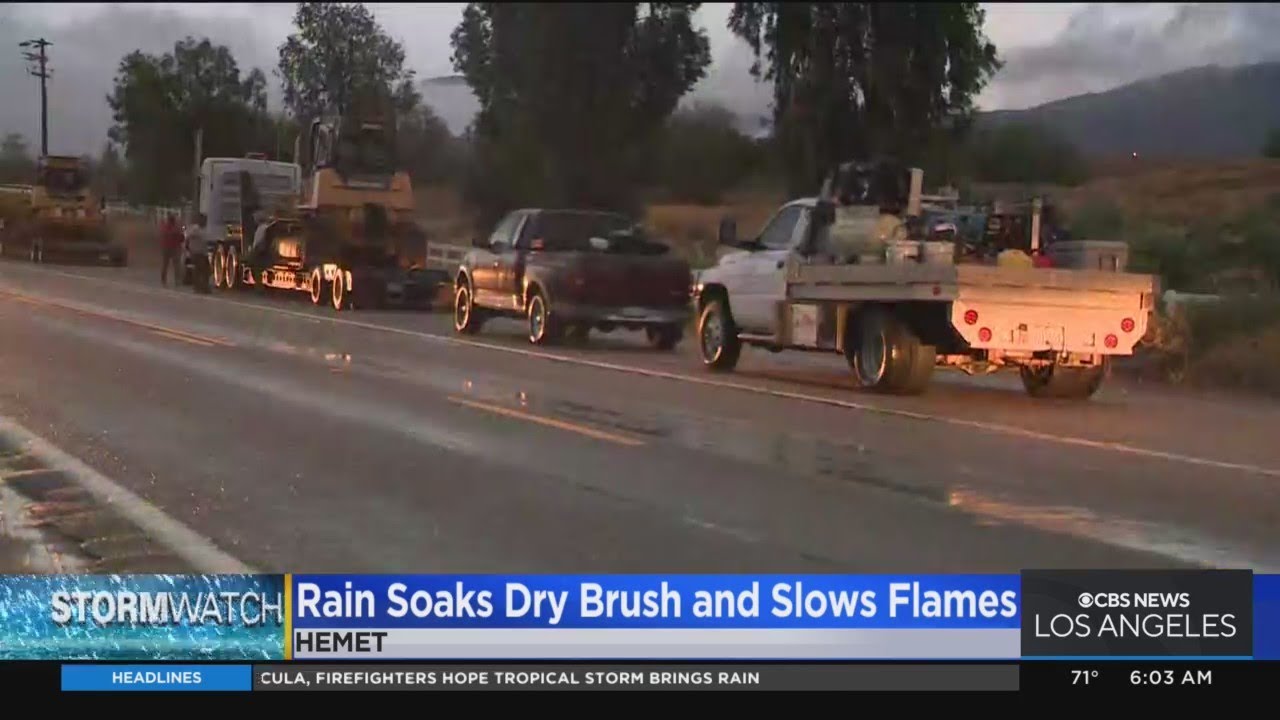 Rain Soaks Dry Brush And Slows Flames Of Fairview Fire