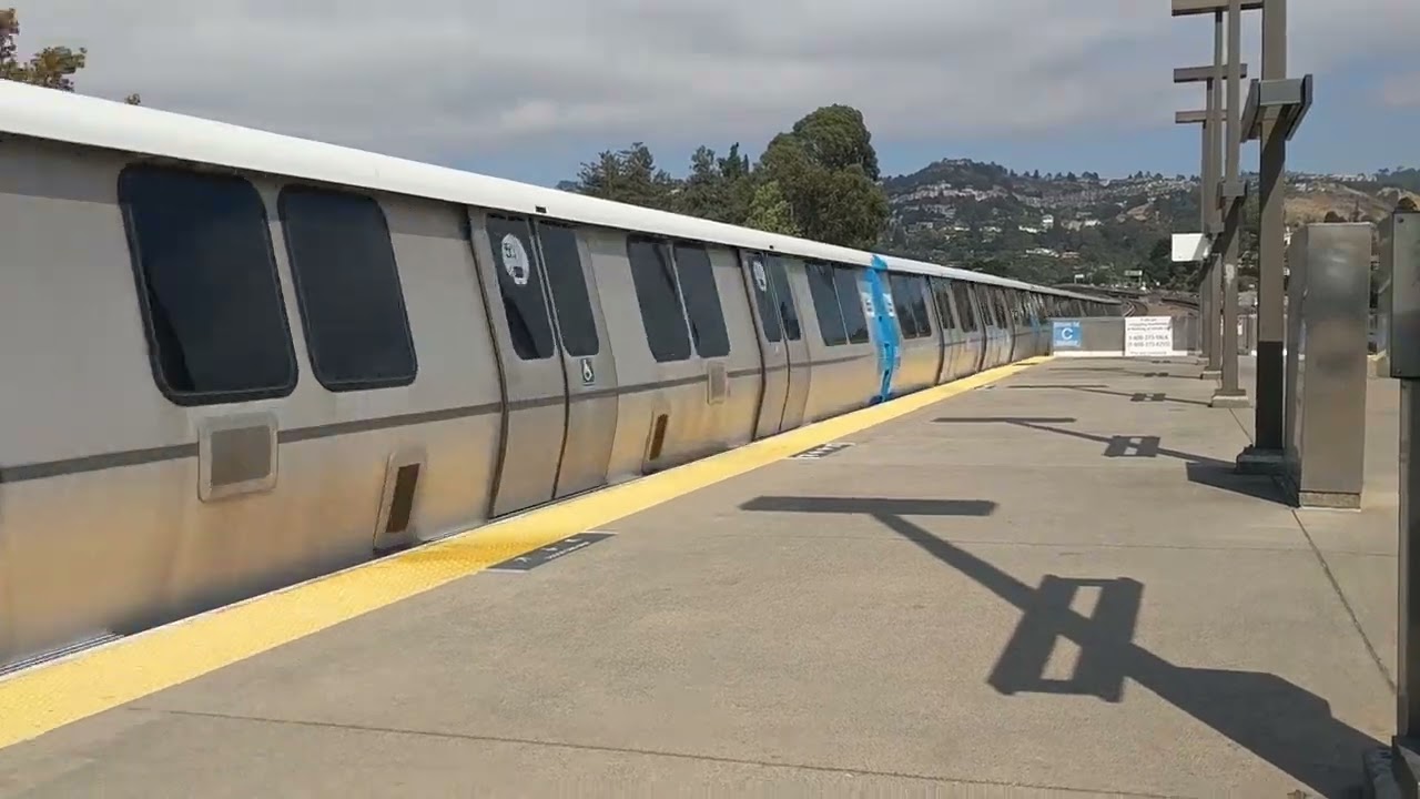 San Francisco Airport Train Arriving At Rockbridge Bart Station