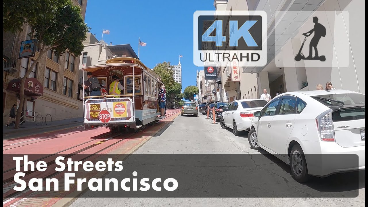 San Francisco Electric Scooter Vs Hill Shot In 4k Uhd