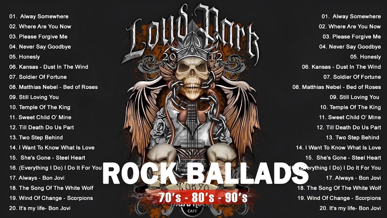 Scorpions, U2, Led Zeppelin, Bon Jovi, Aerosmith, Eagles – Greatest Rock Ballads 70s, 80s, 90s