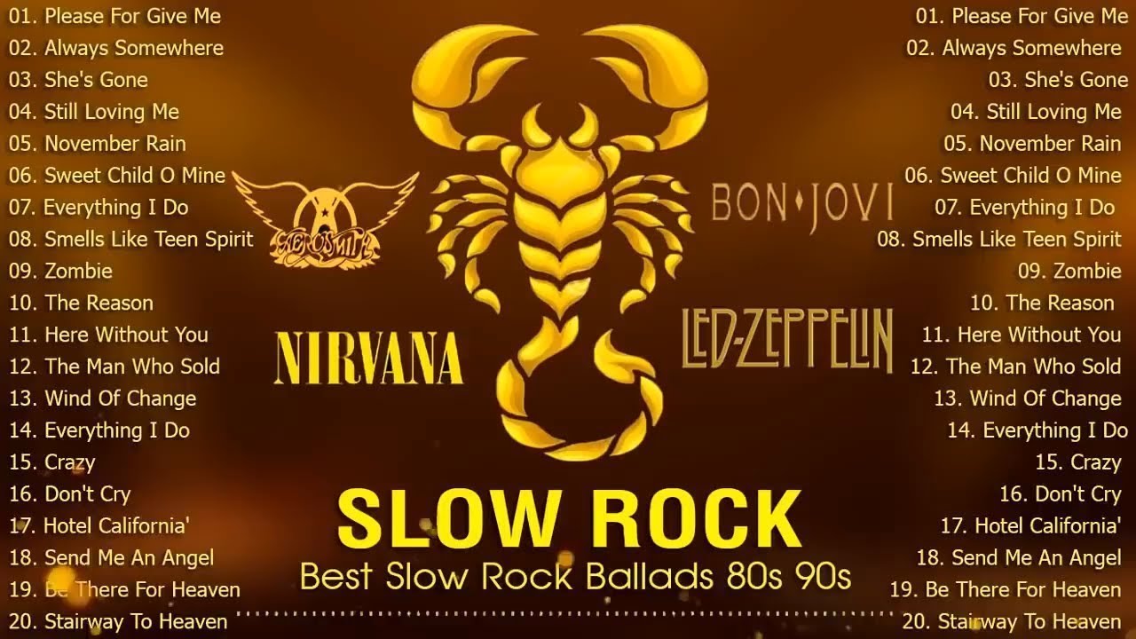 Slow Rock Ballads 80s 90s Collection🔱scorpions, Bon Jovi, U2, Nirvana, Aerosmith, Gnr, Cranberries