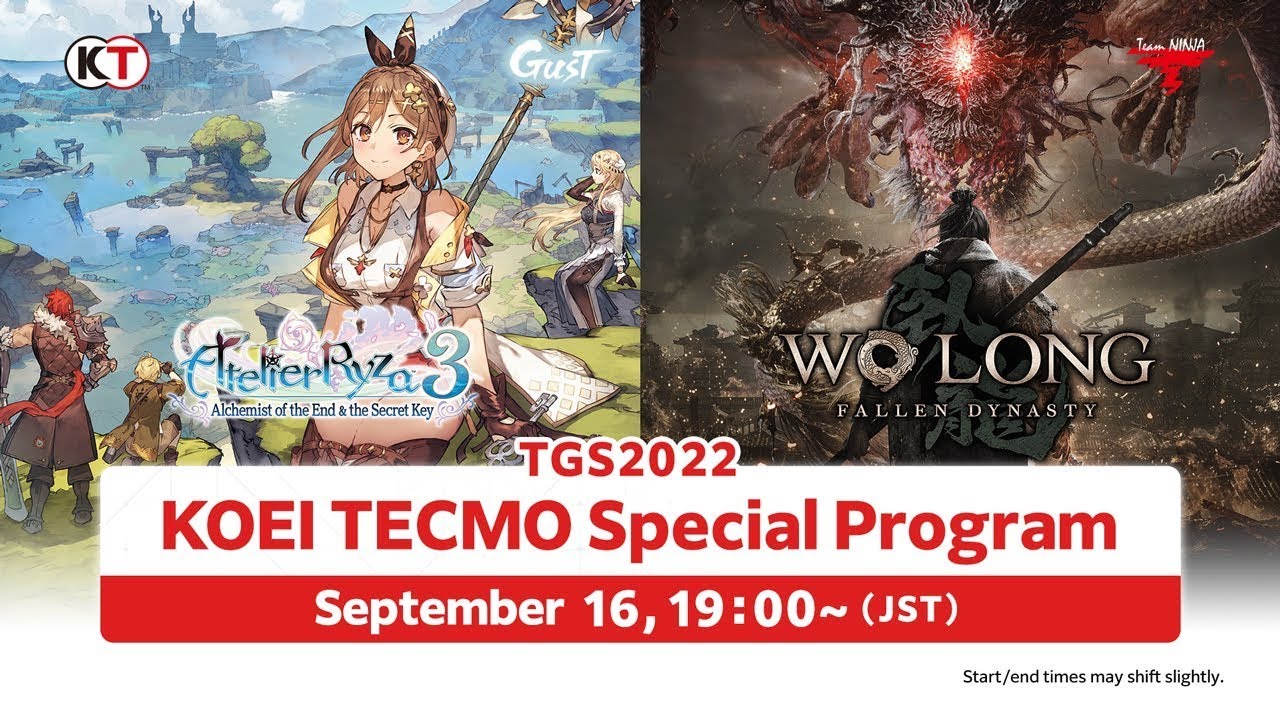 Tgs2022 Koei Tecmo Special Program Livestream | Atelier Ryza 3, Wo Long: Fallen Dynasty