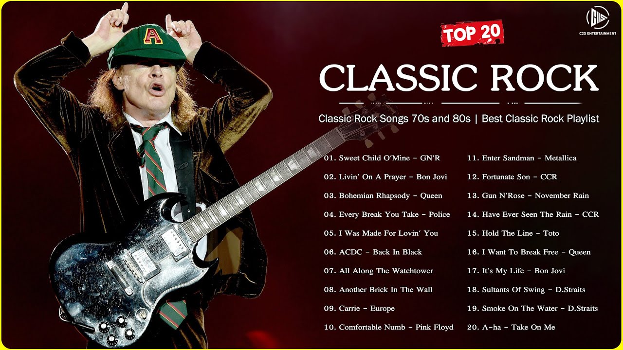 The Famous Classic Rock Songs Of 70s and 80s || GN'R, Bon Jovi, Queen, The Police, ACDC, Europe 1 the famous classic rock songs of
