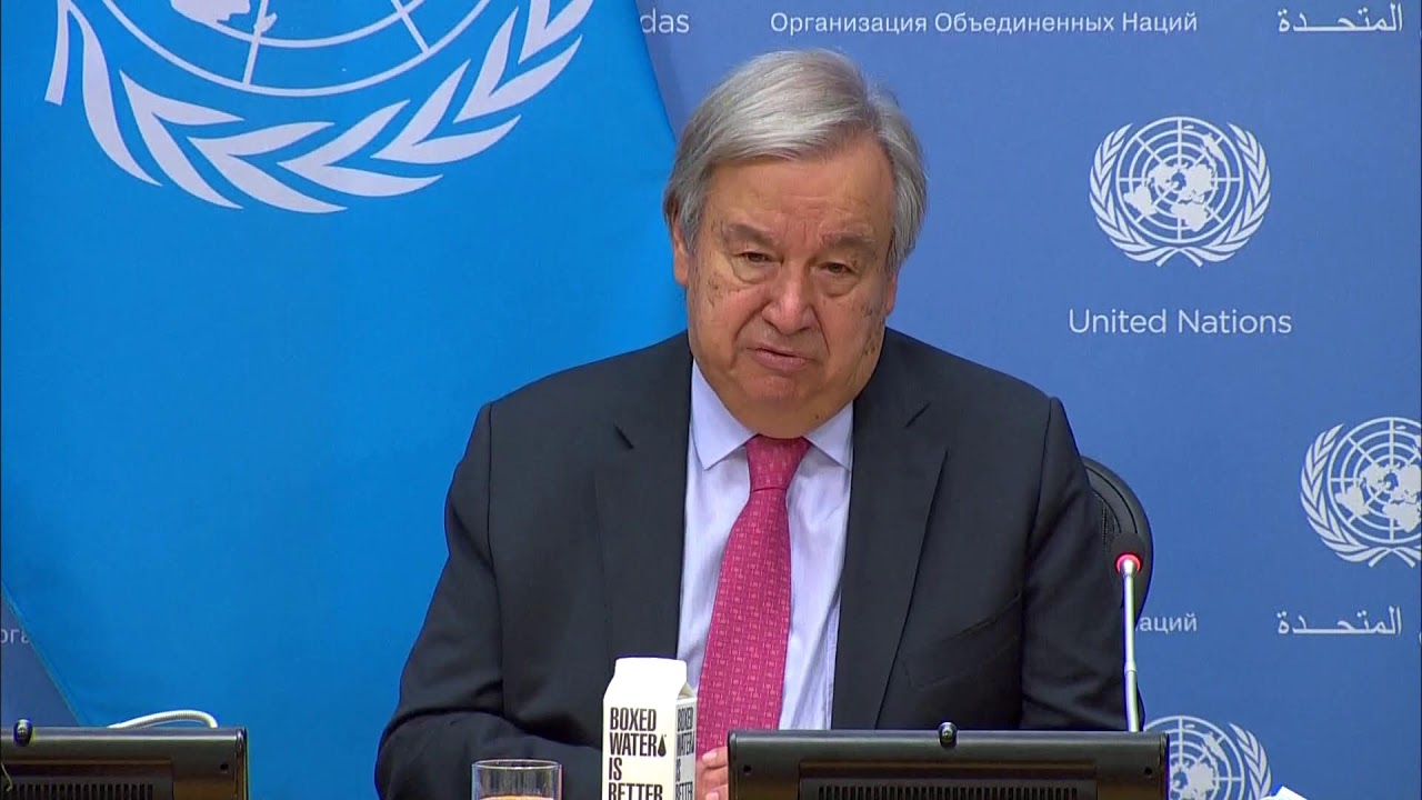 Un Secretary General António Guterres Holds News Conference I Live