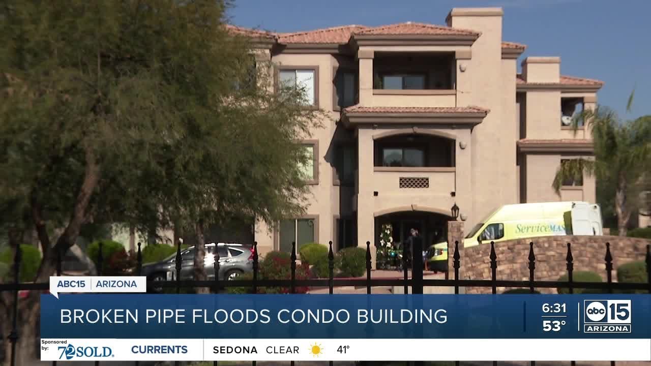 broken pipe floods valley condo